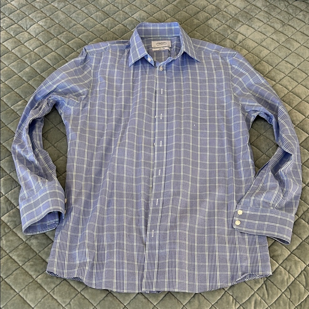 Charles Tyrwhitt Navy Plaid Casual Shirt
